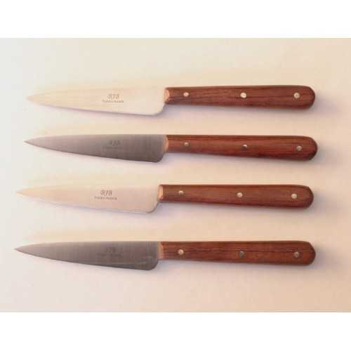 4 couteaux office lames 8 cms inox manche inox COUTEAUX DE CUISINE