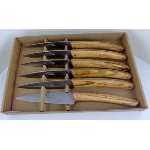 Coffret 6 couteaux de table Le THIERS® Campagne, manche en bois d