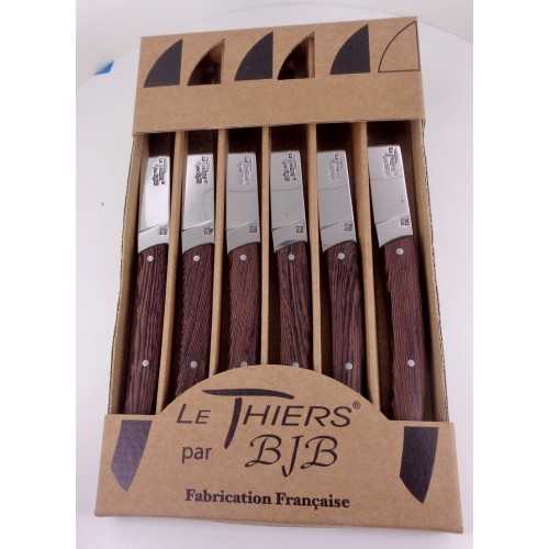 Coffret 6 couteaux Le THIERS® de table , manche en bois de wengé LES COFFRETS