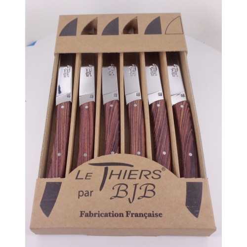 Coffret 6 couteaux Le THIERS® de table , manche en bois de violette LES COFFRETS Coffret 6 couteaux Le THIERS® de table , manche en bois de violette LES COFFRETS