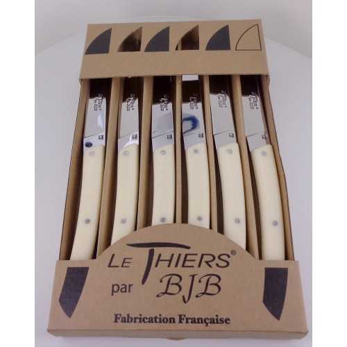 Coffret 6 couteaux de table Le THIERS®, resine IVOIRE LES COFFRETS