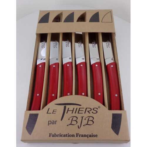 Coffret 6 couteaux de table  Le THIERS®, resine ROUGE ALFA LES COFFRETS