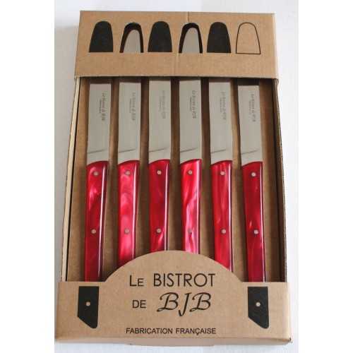 Coffret 6 couteaux de table  Le BISTROT de BJB manche en plexi LES COFFRETS