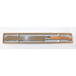 couteau a pain LAGUIOLE 1 mitre inox , manche en bois d'olivier LES ACCESSOIRES