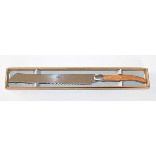 couteau a pain LAGUIOLE 1 mitre inox , manche en bois d'olivier LES ACCESSOIRES