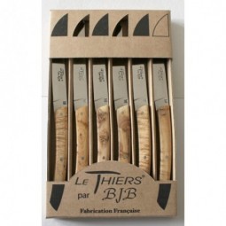 Coffret 6 couteaux Le THIERS® de table , manche en bois de genévrier LES COFFRETS