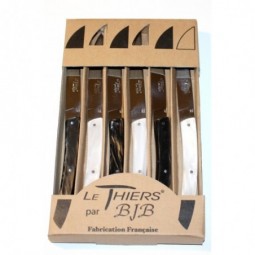 Coffret 6 couteaux de table Le THIERS® , resine NOIR et BLANC LES COFFRETS