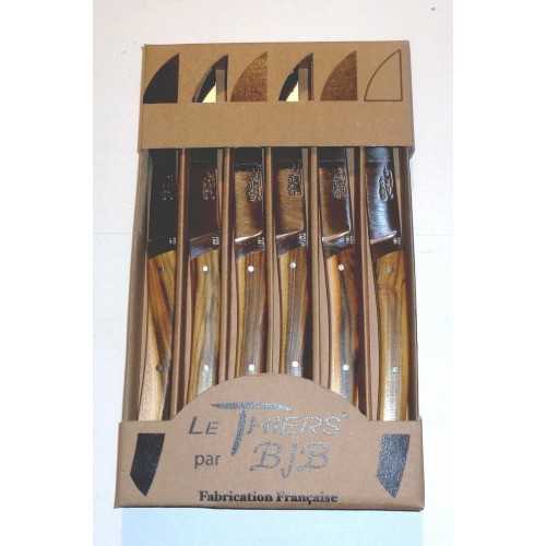 Coffret 6 couteaux Le THIERS® de table , manche en bois de Pistachier LES COFFRETS Coffret 6 couteaux Le THIERS® de table , manche en bois de Pistachier LES COFFRETS