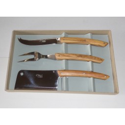 Coffret service Fromage 3 Pieces Le Thiers ,manche olivier LES ACCESSOIRES