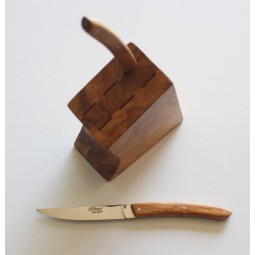 Bloc cuisine en bois d' olivier pour 6 couteaux de table LES ACCESSOIRES