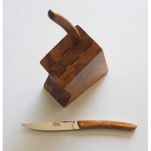 Bloc cuisine en bois d' olivier pour 6 couteaux de table LES ACCESSOIRES Bloc cuisine en bois d' olivier pour 6 couteaux de table LES ACCESSOIRES