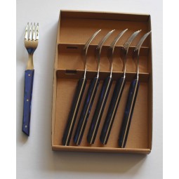 coffret 6 fourchettes de table Le BISTROT de BJB manche en plexi bleu roi LE BISTROT DE BJB