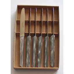 Coffret 6 couteaux de table  Le BISTROT de BJB manche en plexi gris LES COFFRETS