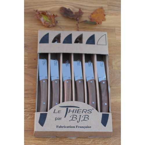 Coffret 6 couteaux de table Le THIERS®, manche en bois de noyer LES COFFRETS