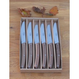 Coffret 6 couteaux de table Le THIERS®, manche en bois de noyer LES COFFRETS