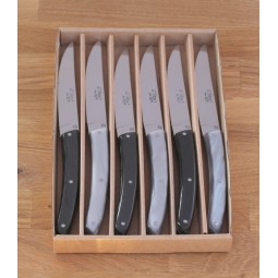 Coffret 6 couteaux de table Le THIERS® , resine, 3 gris 3 noir LES COFFRETS