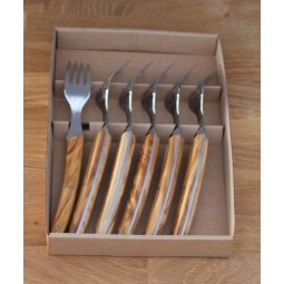 Coffret 6 fourchettes de table Le THIERS®, manche en olivier LES COFFRETS