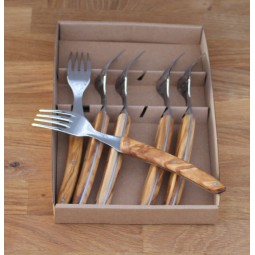 Coffret 6 fourchettes de table Le THIERS®, manche en olivier LES COFFRETS