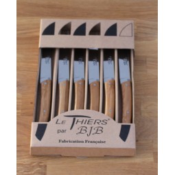 Coffret 6 couteaux Le THIERS® de table ,Manche en bambou LES COFFRETS