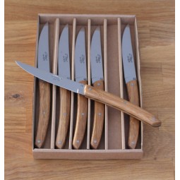 Coffret 6 couteaux Le THIERS® de table ,Manche en bambou LES COFFRETS