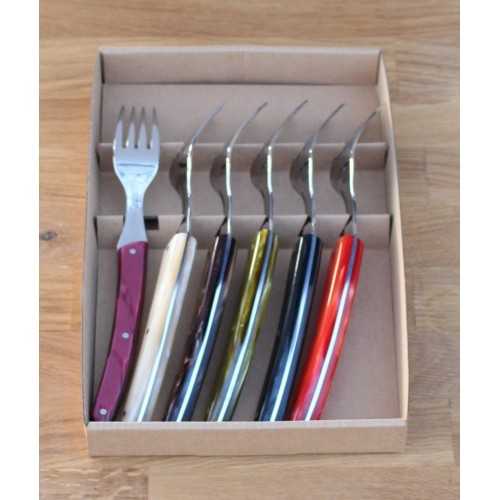 coffret 6 fourchettes de table Le THIERS manche plexi "Automne " LES COFFRETS